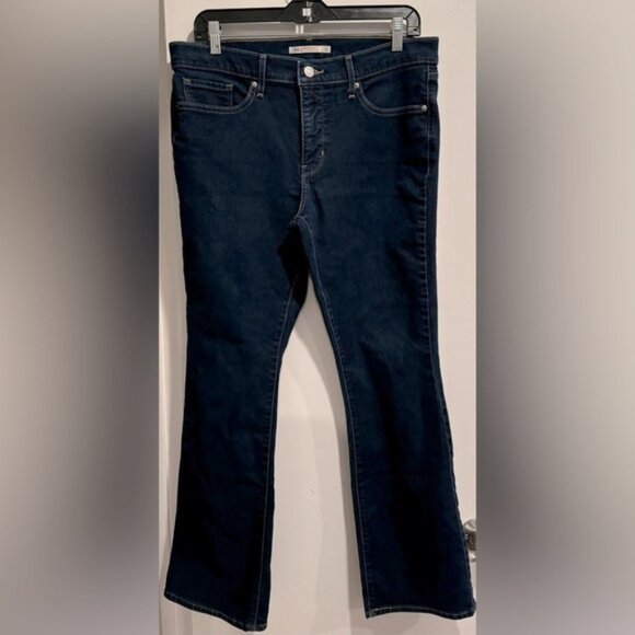 Levi’s Shaping Bootcut 315 Dark wash white stitching denim jeans stretch US32 - Picture 4 of 9